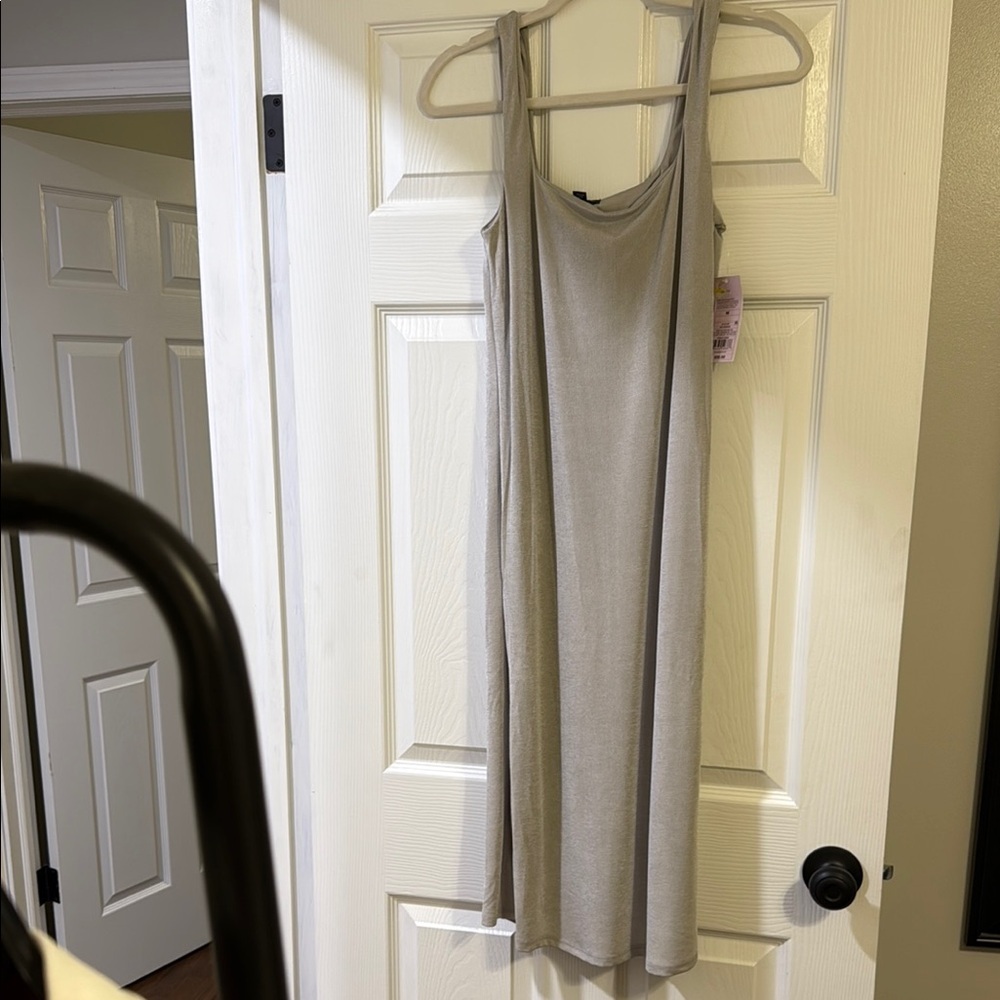 Gray Sleeveless Maxi Dress